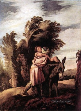  Arab Oil Painting - Parable Of The Good Samaritan Baroque figures Domenico Fetti